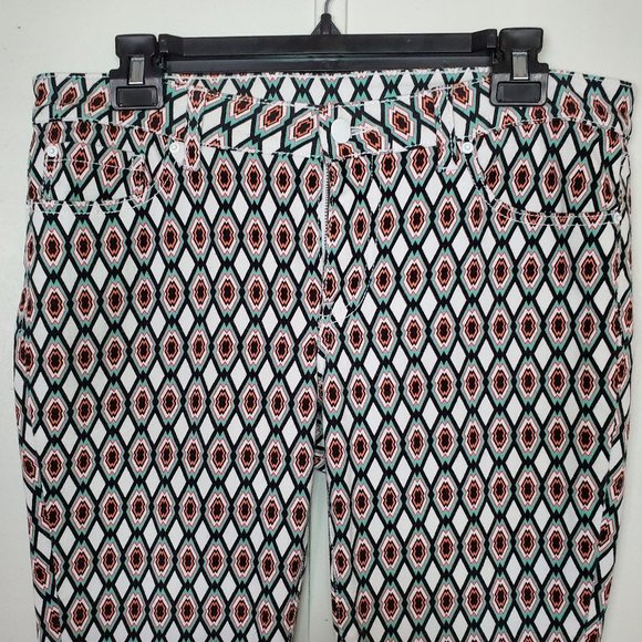 Bisou Bisou Michele Bohbot patterned denim jeans size 10 - Picture 2 of 7